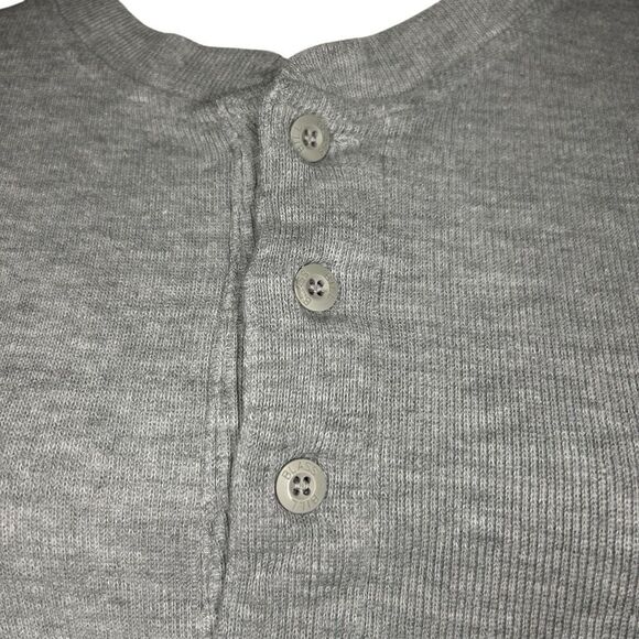 Bill Blass Sleepwear Gray Long Sleeve Henley Sleep Shirt Size L Button Up - Picture 13 of 13